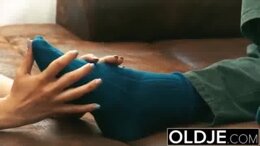 Fat Old Man Fucks Hardcore A Tight Teenie Twat and cums on her pretty face