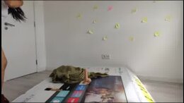 Fucking step daughter through a hole in a box