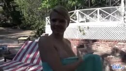 Little Taylor Dildo Solo at Pool