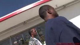 Chick takes 2 big black dicks