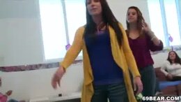 Horny party girls showing off their dick sucking skills