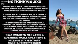 Sexy Hotkinkyjo visit a farm & experience double anal fisting & prolapse with AlexThorn